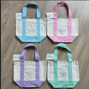 Trader Joe's Colorful Canvas Tote Bag Set 4/$75